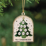Personalized Christmas Tree Our Grandchilds Kid Names Wooden Ornament 2 Layer Printed HTHHN23697