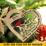 Personalized Cardinals Appear When Angels Are Near Wooden Ornament 2 Layer Printed HTHKVH23699