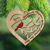 Personalized Cardinals Appear When Angels Are Near Wooden Ornament 2 Layer Printed HTHKVH23699