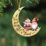 Personalized I Love You To The Moon & Back Santa Mrs Claus Crescent Moon Couple Gift Acrylic Ornament Printed MTHN23706