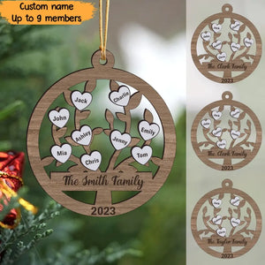 Personalized Family Custom Name Wooden Ornament 2 Layer Printed HTHVQ23705
