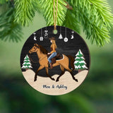 Personalized Horse Girl Custom Name Christmas Gift Wooden Ornament Printed LDMVQ23713