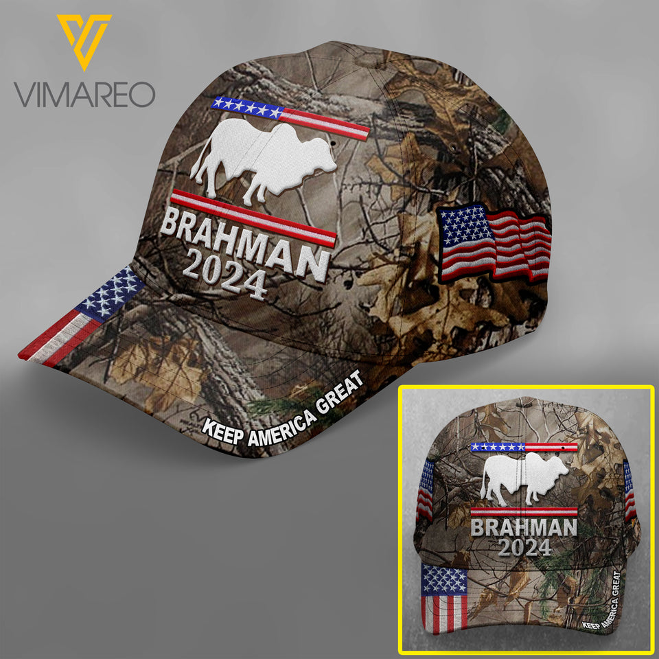 BRAHMAN CATTLE PEAKED CAP 3D SEP-MA11