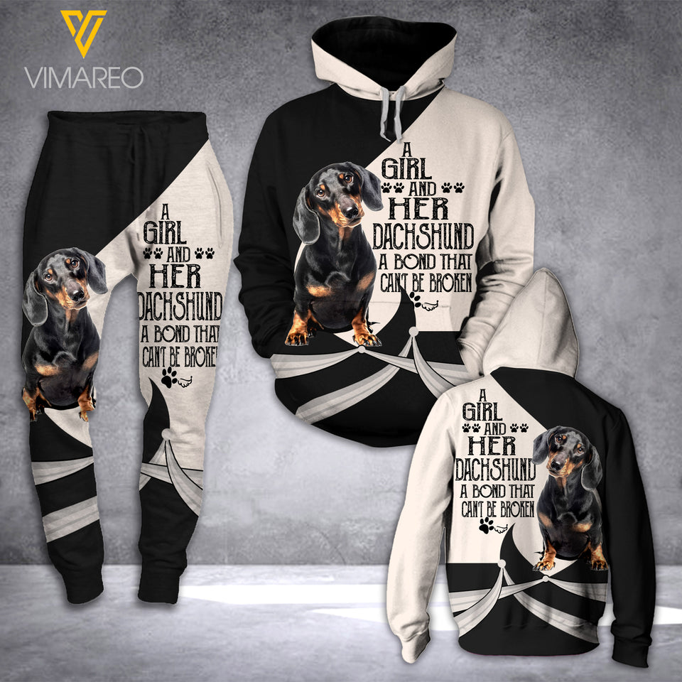 DACHSHUND DOG HOODIE COMBO 3D PRINTED LC