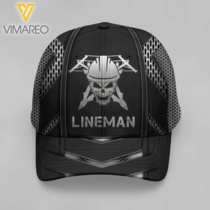 PERSONALIZED LINEMAN PEAKED CAP 3D LC