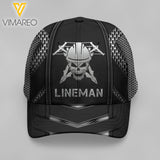 PERSONALIZED LINEMAN PEAKED CAP 3D LC