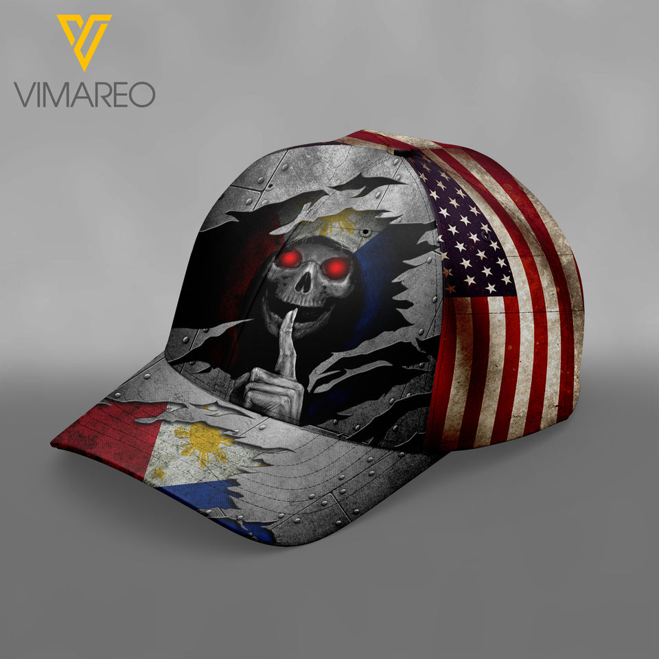 Philippines Peaked cap 3D TL093 SKULL usa