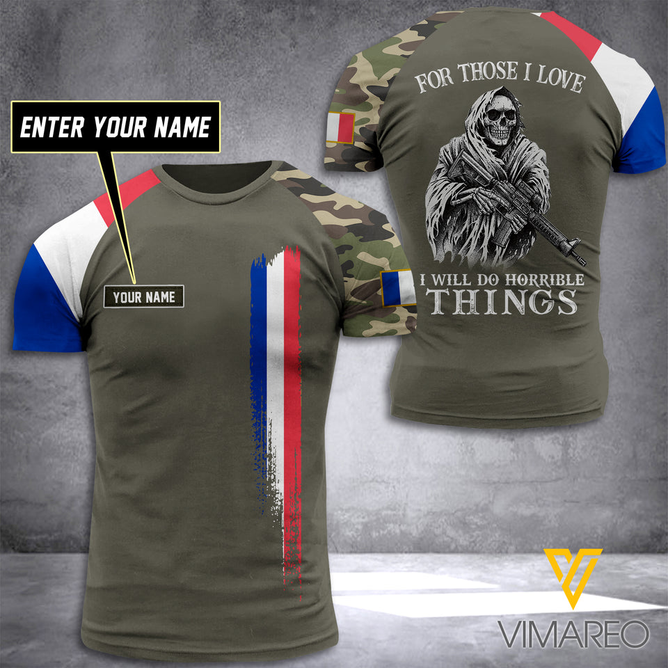 Customized French Soldier 3D Printed Combat Shirt EZMQ210521