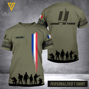Customized French Soldier 3D Printed Combat Shirt EZMQ0807