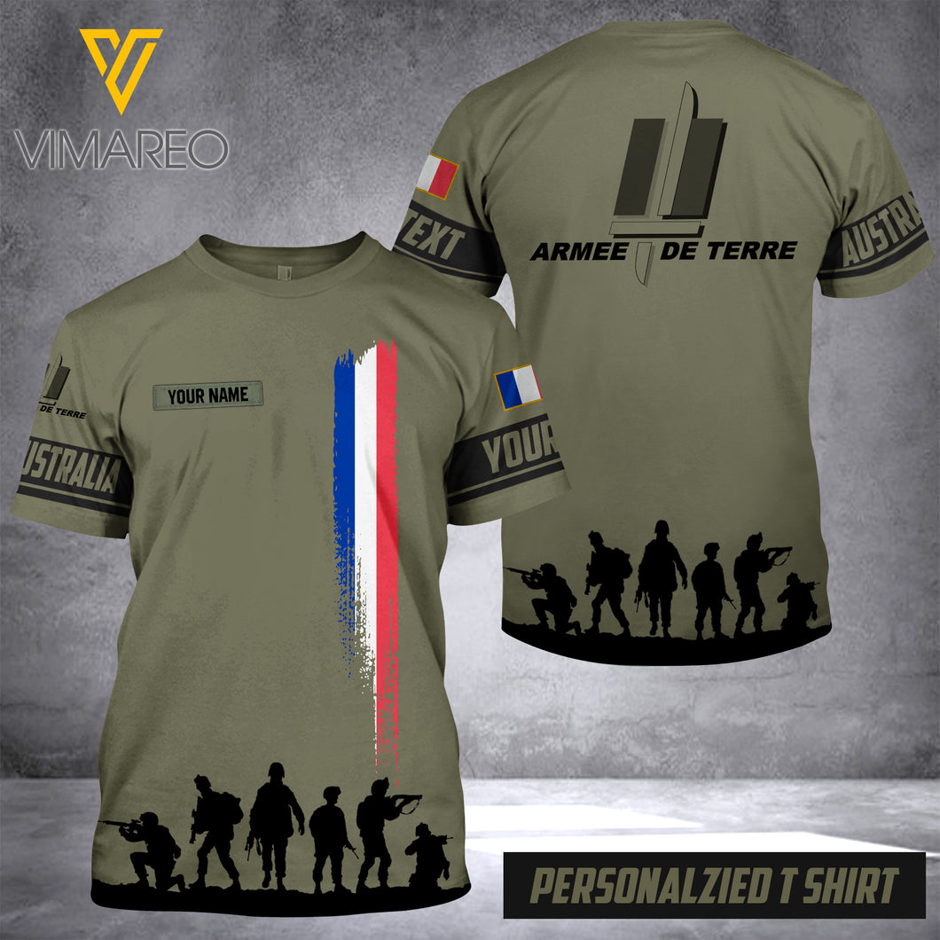 Customized French Soldier 3D Printed Combat Shirt EZMQ0807