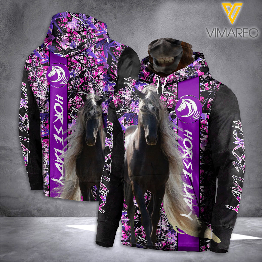 MH HORSE LADY MASK HOODIE 3D PRINTED FEB-MD22