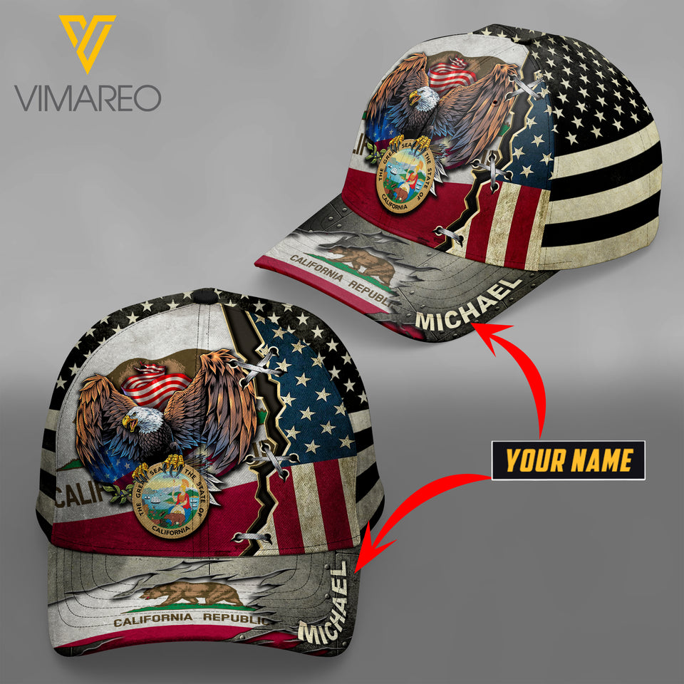 CALIFORNIA CUSTOMIZE Peaked cap 3D TL103 FLAG