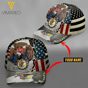 Illinois CUSTOMIZE Peaked cap 3D TL103 FLAG