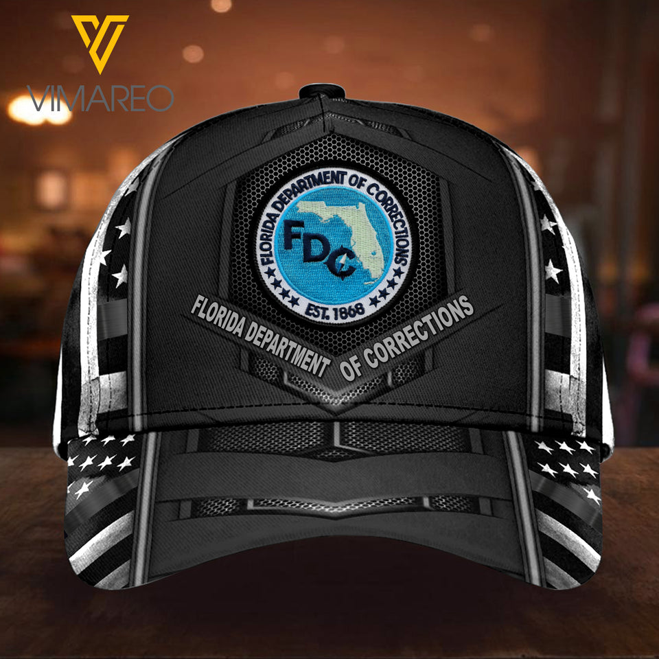 Florida DOC Blue line Peaked cap 3D dh
