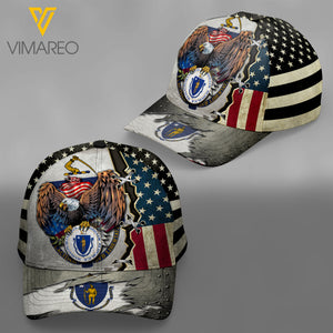 massachusetts Peaked cap 3D TL103 FLAG