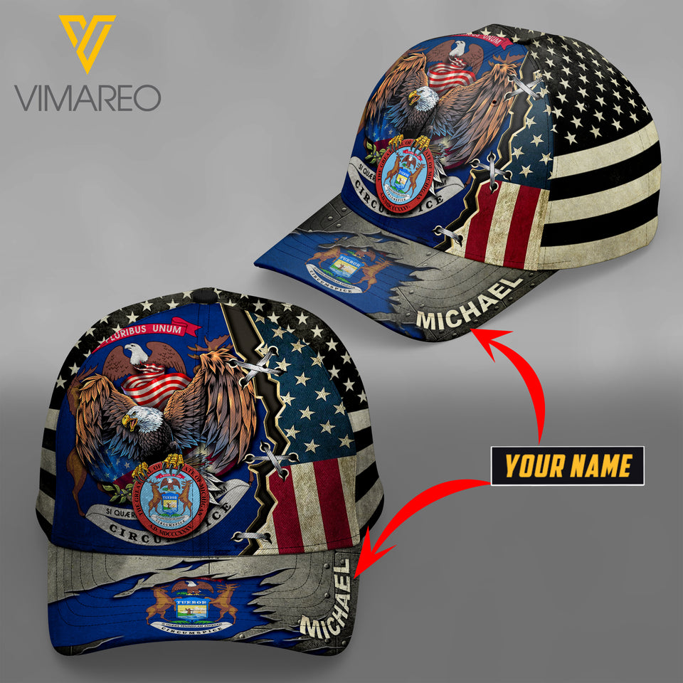 michigan CUSTOMIZE Peaked cap 3D TL103 FLAG