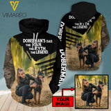 PERSONALIZED DOBERMAN HOODIE 3D PRINTED AUG-MA23