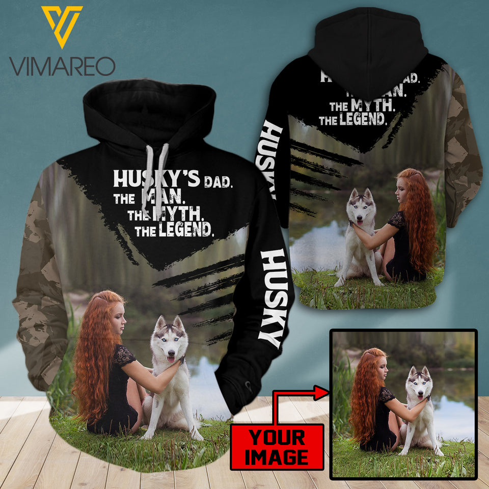 PERSONALIZED HUSKY HOODIE 3D PRINTED AUG-MA23