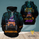 SEPTEMBER GIRL DRIVE A JEEP HAPPY HALLOWEEN HOODIE 3D PRINTED NEY168A