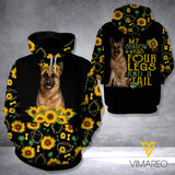 GERMAN DOG SHEPHERD SUNFLOWER HOODIE 3D PRINTED LC