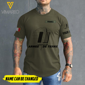 Customized France 3D PRINTED SHIRT 2107MQ