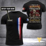 Customized FRANCE TRUCKER 3D PRINTED SHIRT 2007MQ