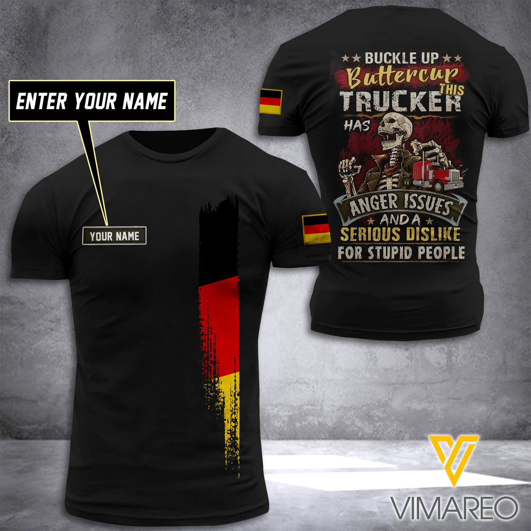 Customized GERMANY TRUCKER 3D PRINTED SHIRT 2007MQ
