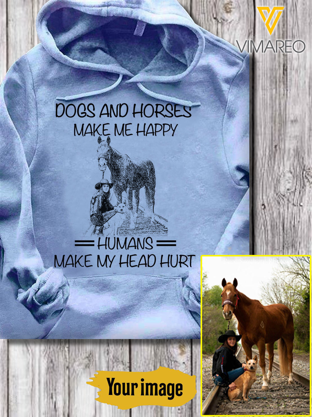 PERSONALIZED YOUR HORSE HOODIE 3D PRINTED JUE-MD21