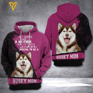 AH HUSKY  DOG HOODIE 3D PRINTED FEB-QH03