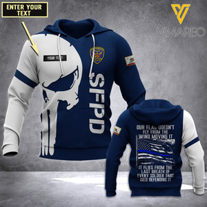 PHN PERSONALIZED San Francisco Police Department (SFPD) HOODIE 3D PRINTED JUL-LN15