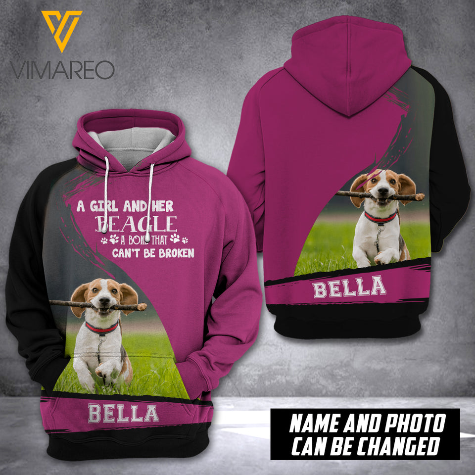 PERSONALIZED Beagle DOG HOODIE 3D PRINTED AUG-QH24
