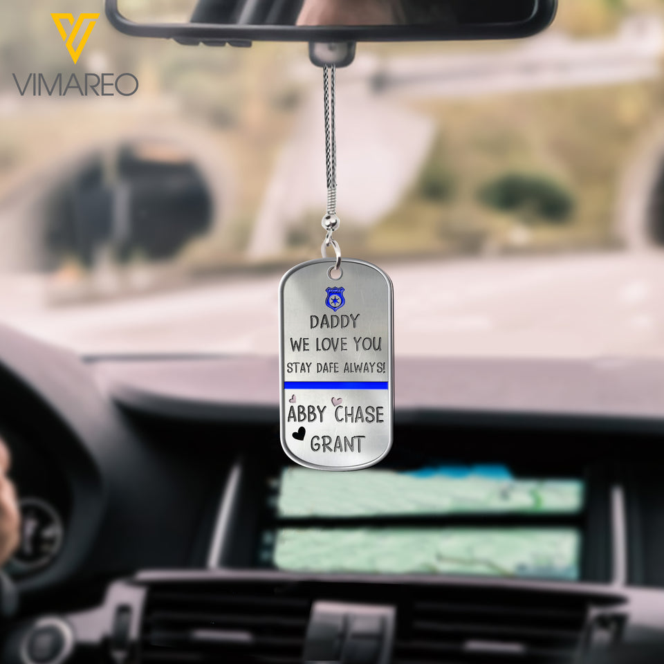 VMAH PERSONALIZED DOG TAG POLICE CAR HANGING ORNAMENT MAR-DT10
