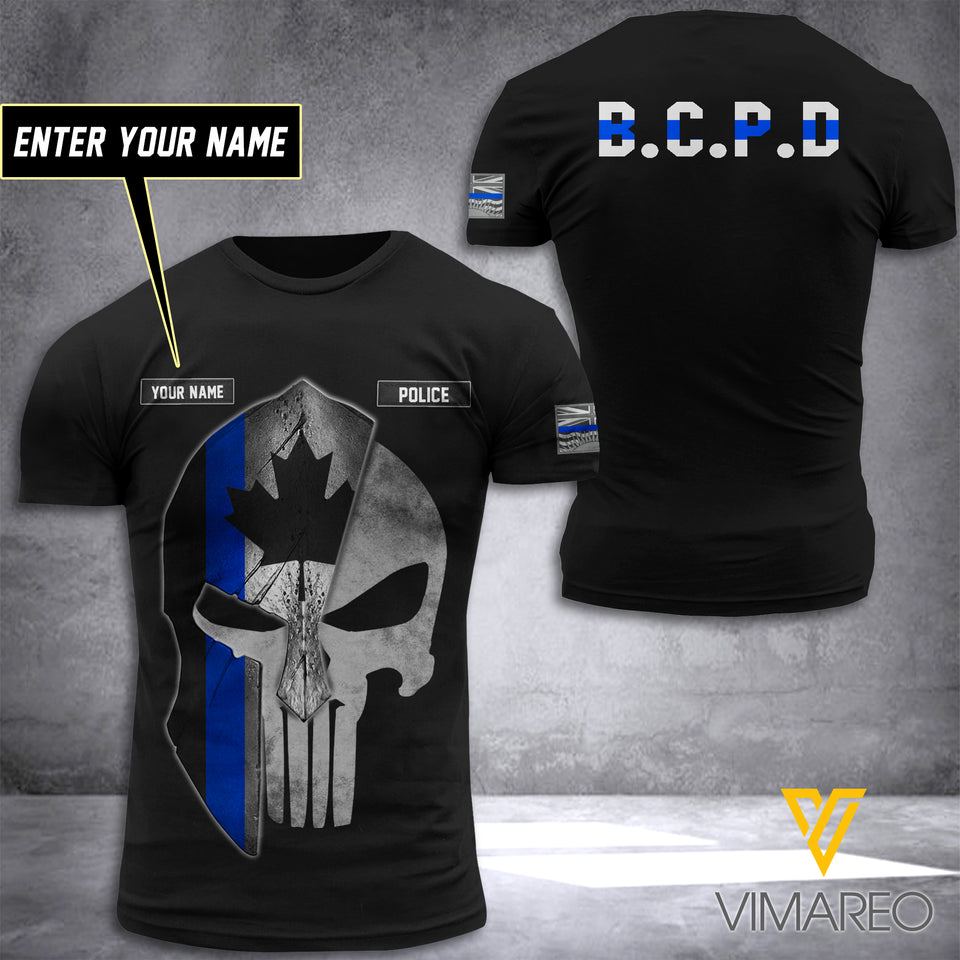 PHN Personalized British Columbia Police BCPD Printed T-Shirt APR-DT29