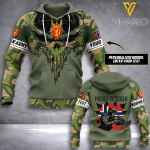 PHN PERSONALIZED NORWAY VETERAN HOODIE 3D PRINTED MAY-LN12