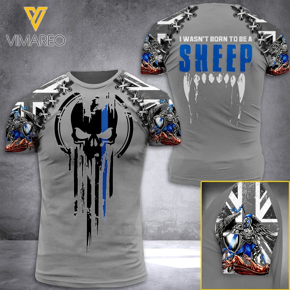 PHN British Thin Blue Line TSHIRT 3D PRINTED AUG-QH27