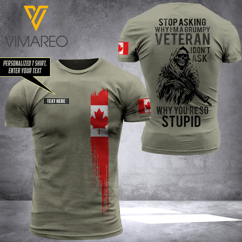 PHN PERSONALIZED CANADA VETERAN TSHIRT PRINTED MAY-QH14