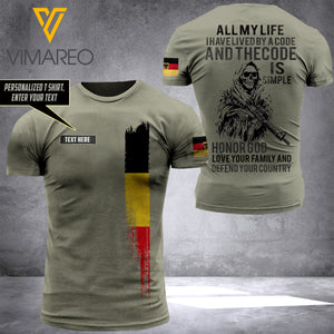 PHN PERSONALIZED GERMAN ARMY TSHIRT PRINTED APR-QH14