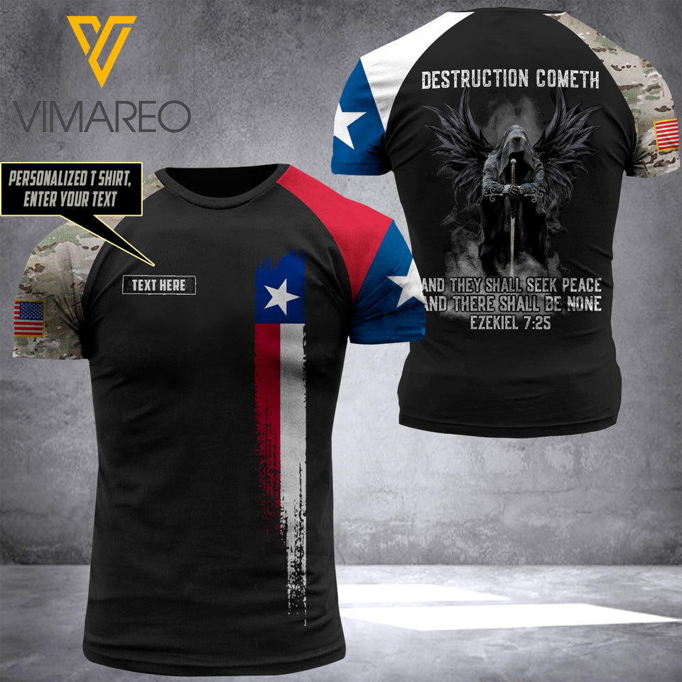 PHN PERSONALIZED Texas Tshirt 3D PRINTED APR-QH12