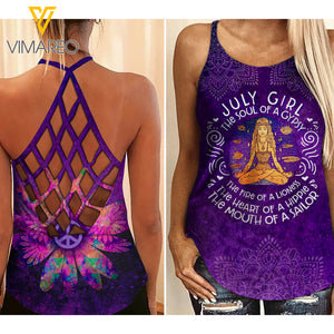 PHN July Girl Criss-Cross Open Back Camisole Tank Top Legging MAR-QH23