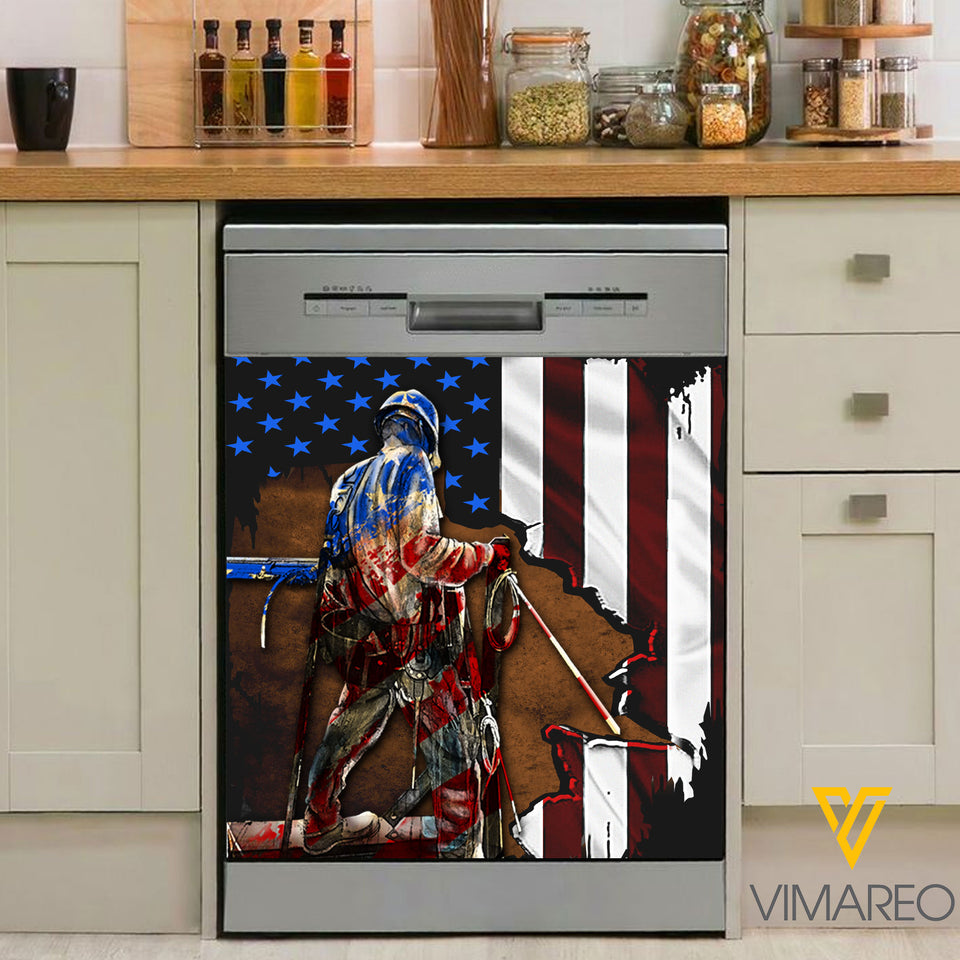 Ironworker flag Kitchen Dishwasher Cover