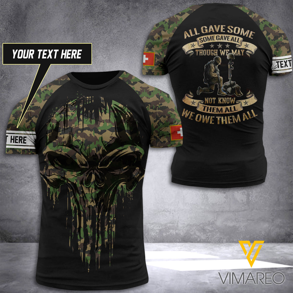 Customized Swiss Soldier 3D Printed Combat Shirt EZQ1205