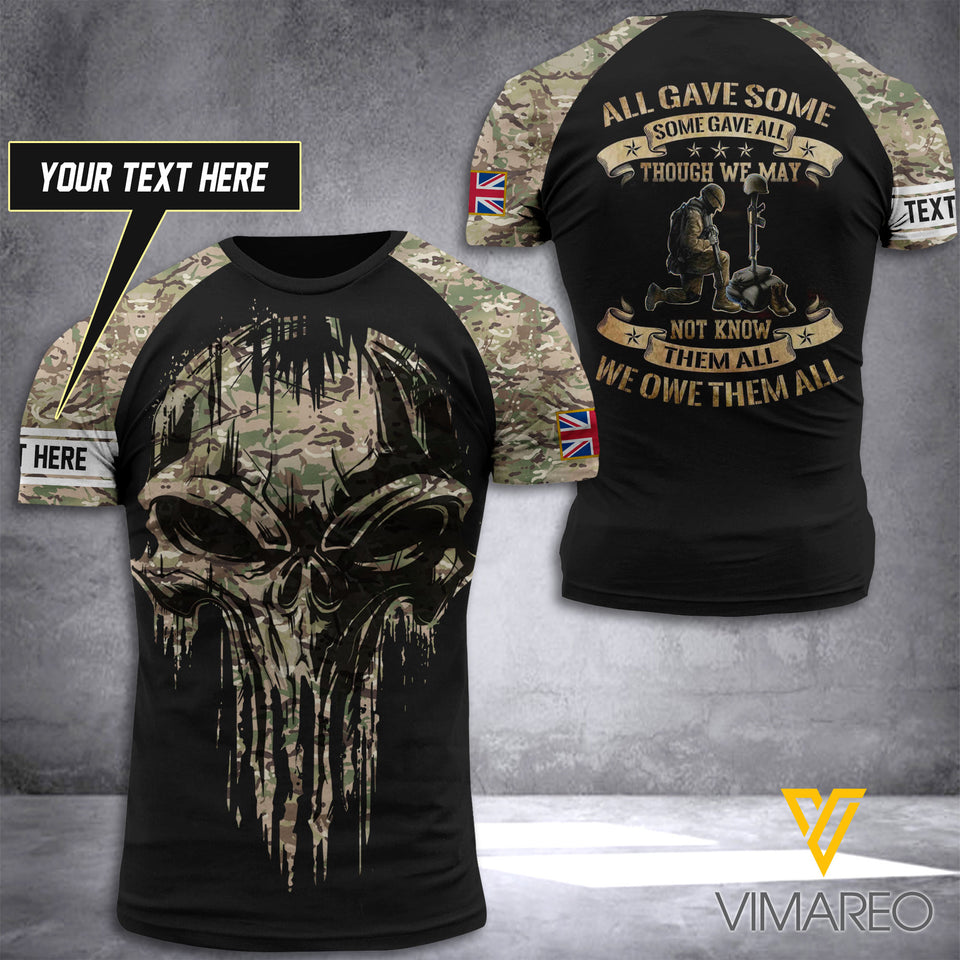 Customized British Soldier 3D Printed Combat Shirt EZQ1205