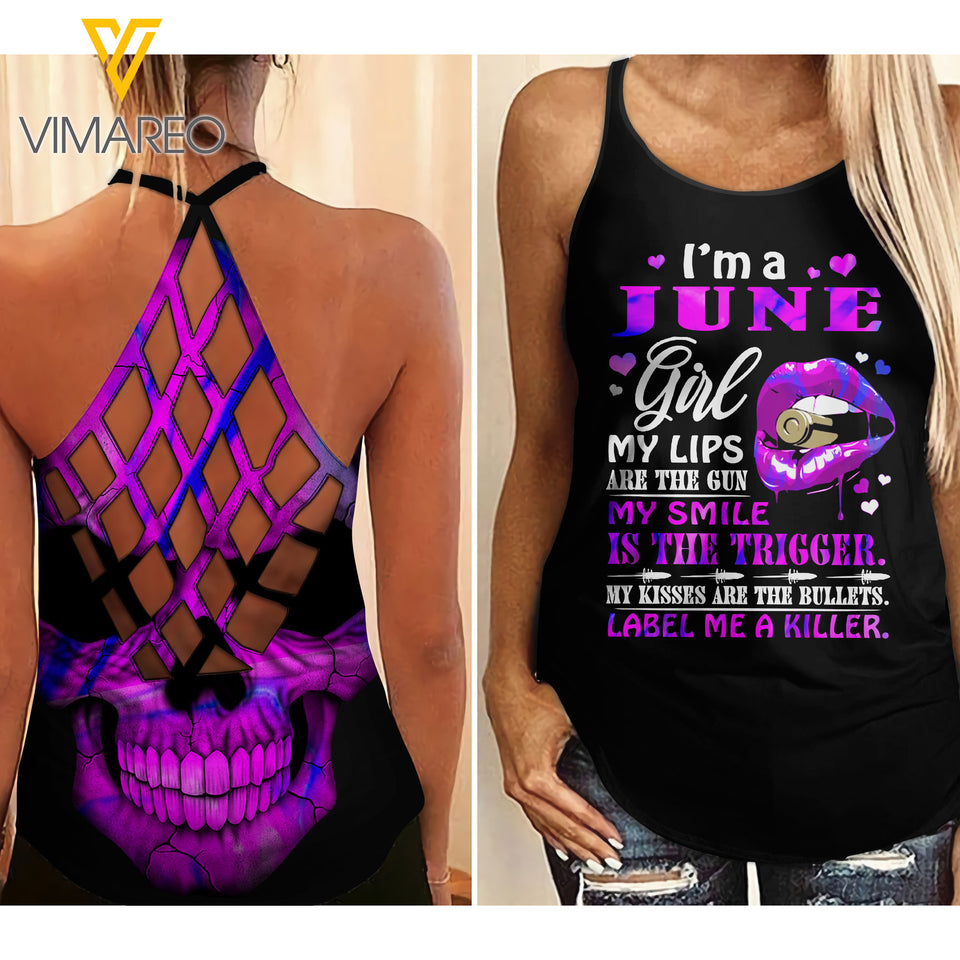 June Girl Criss-Cross Open Back Camisole Tank Top ZQ2403