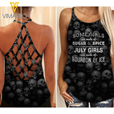July Girl Ice Criss-Cross Open Back Camisole Tank Top ZHQ1703