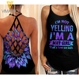 May girl yelling Criss-Cross Open Back Camisole Tank Top ZQ1403