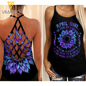 April Girl mermaid Criss-Cross Open Back Camisole Tank Top 3 style ZQ1403