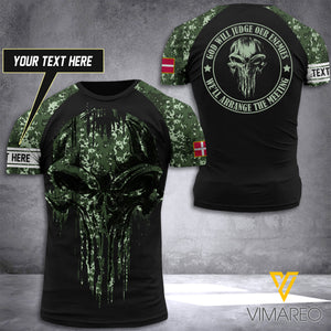 Customized Denmark Soldier 3D Printed Combat Shirt EZHQ090621