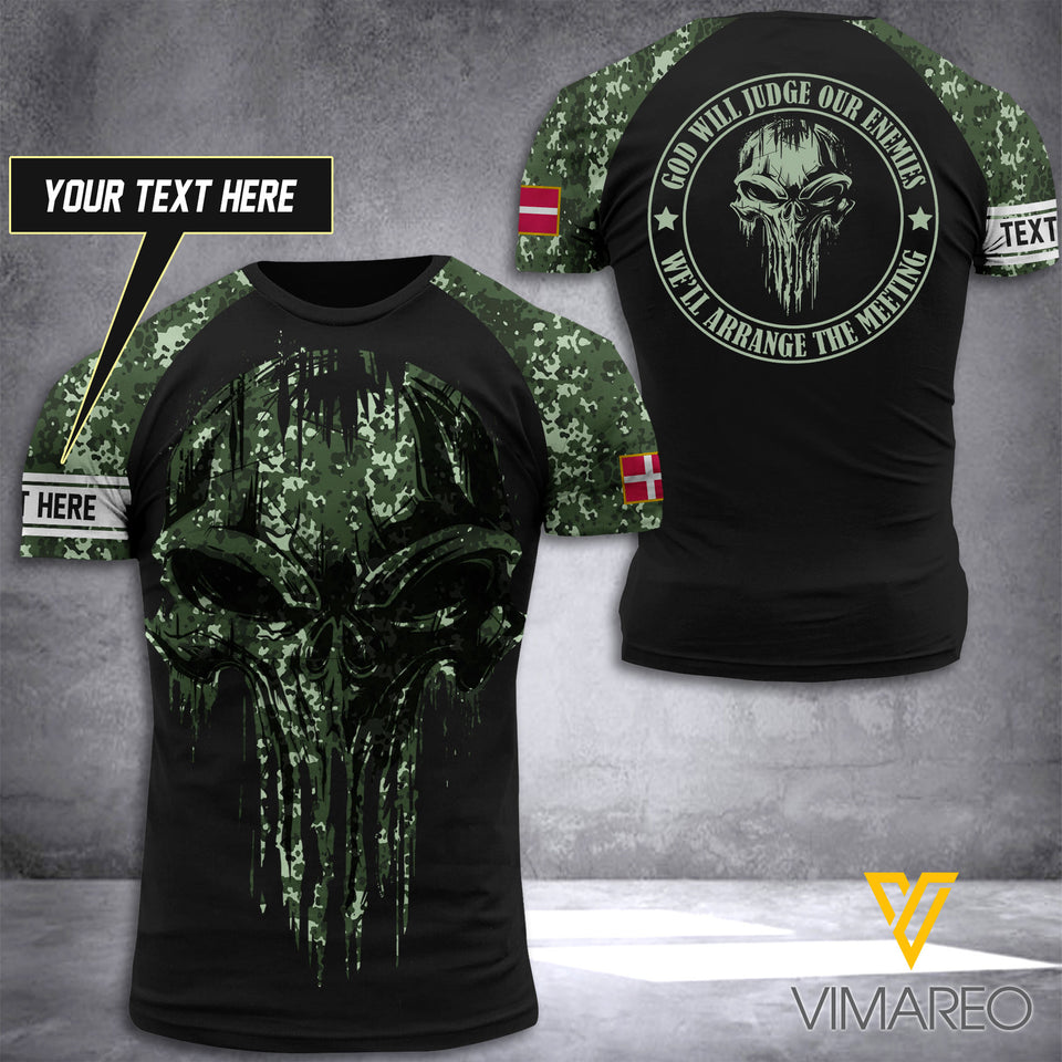 Customized Denmark Soldier 3D Printed Combat Shirt EZHQ090621