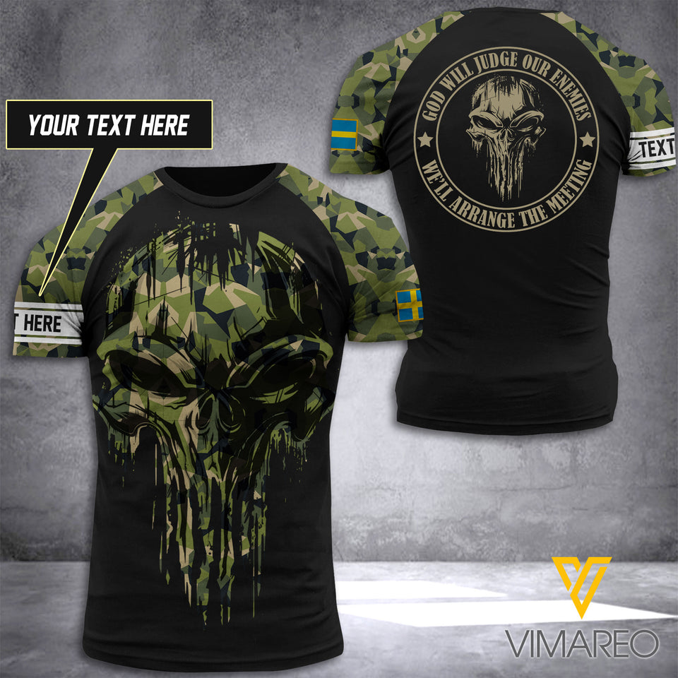 Customized Sweden Soldier 3D Printed Combat Shirt EZHQ090621