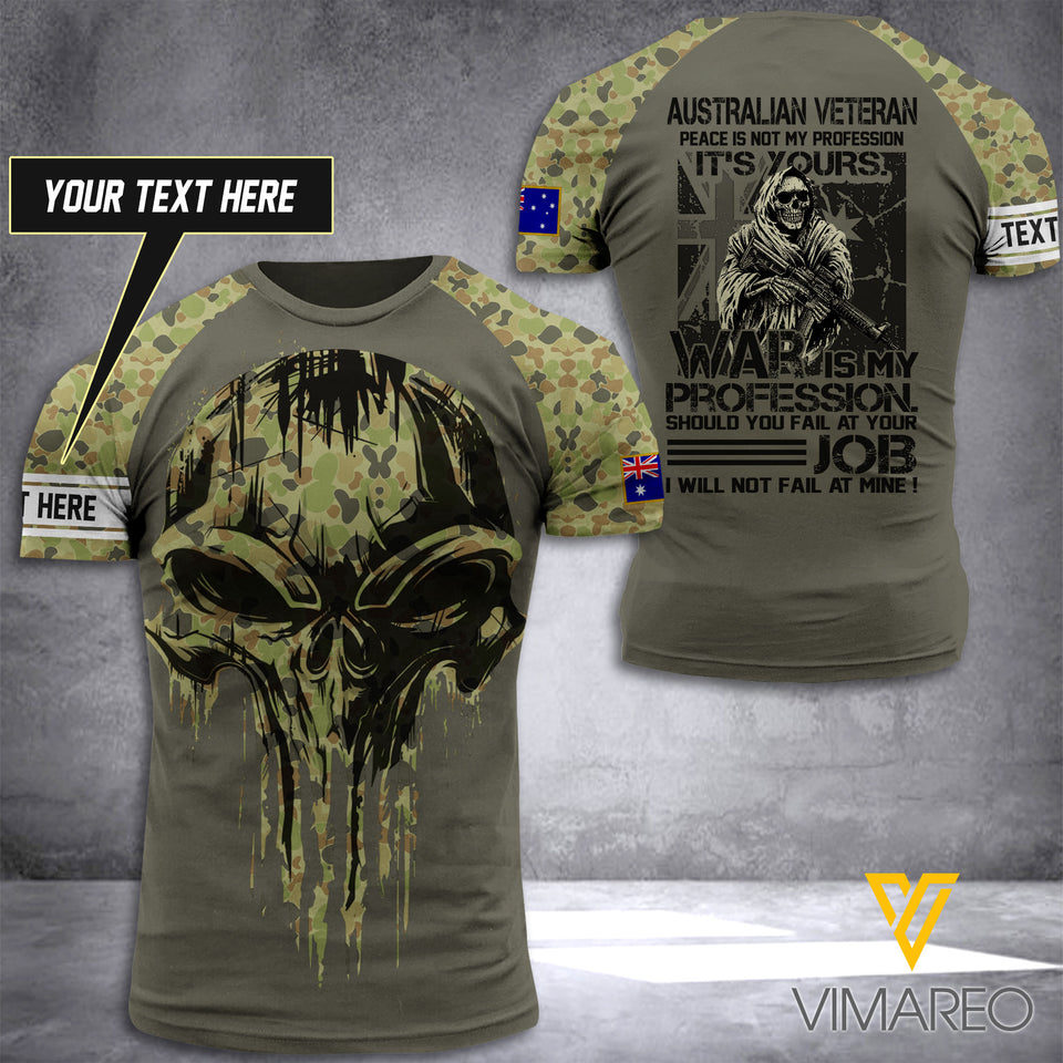 Customized Australian Veteran 3D Printed Combat Shirt EZQ200521